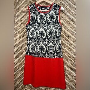 THML Women's Sleeveless Patterned Shift Dress,Red,Size XS,Great Condition